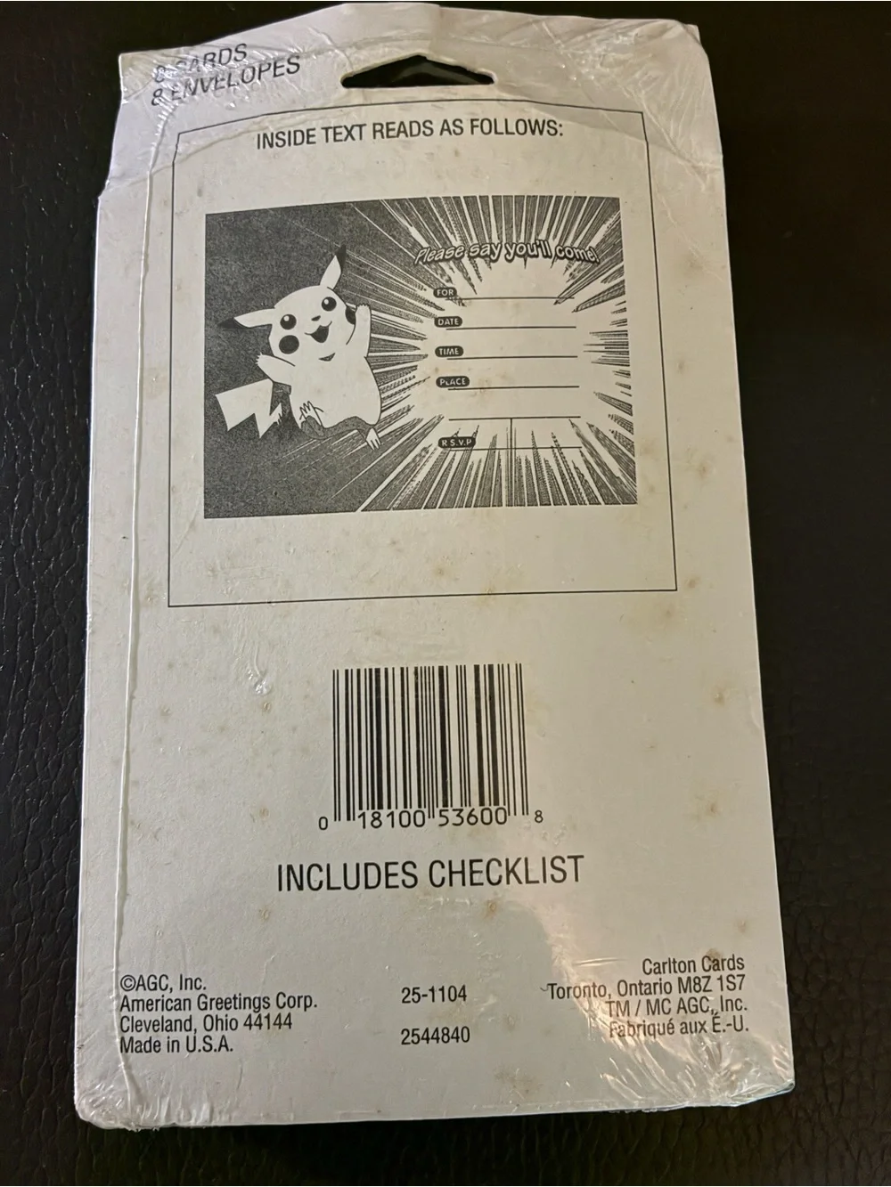 DesignWare Vtg 1999 Nintendo Pokémon “Gotta Have a Party!” 8-Count Invitations